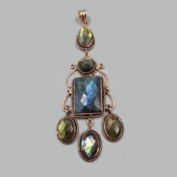 labradorite copper pendant