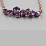 amethyst cluster bar copper necklace 24"